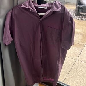 Kenzo Lavender Button-Up Short Sleeve Shirt